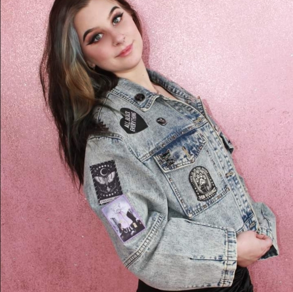 SOLD! Lucipurr! Custom witchy kitty vintage jacket- ONE OF A KIND! - Picture 5 of 16